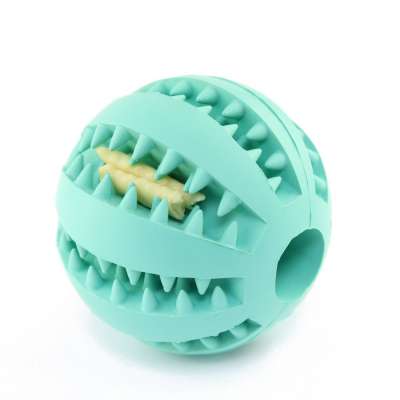 Dog Molar Teeth Spill Food Ball Rubber Toy Bite Resistant Exercise Game pet snack ball Chew Tooth Cleaning Ball