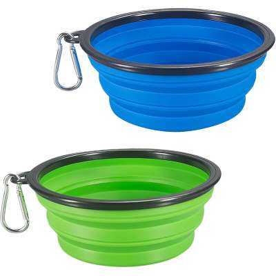 Large Size Collapsible Bowl Foldable Expandable Cup Dish Pet Cat Dog Food Water Feeding Portable Travel Silicone Pet Bowl