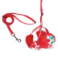 Soft Cotton Strawberry Design Pet Walking Leash Harness Pet Dog Harness Harness And Leash